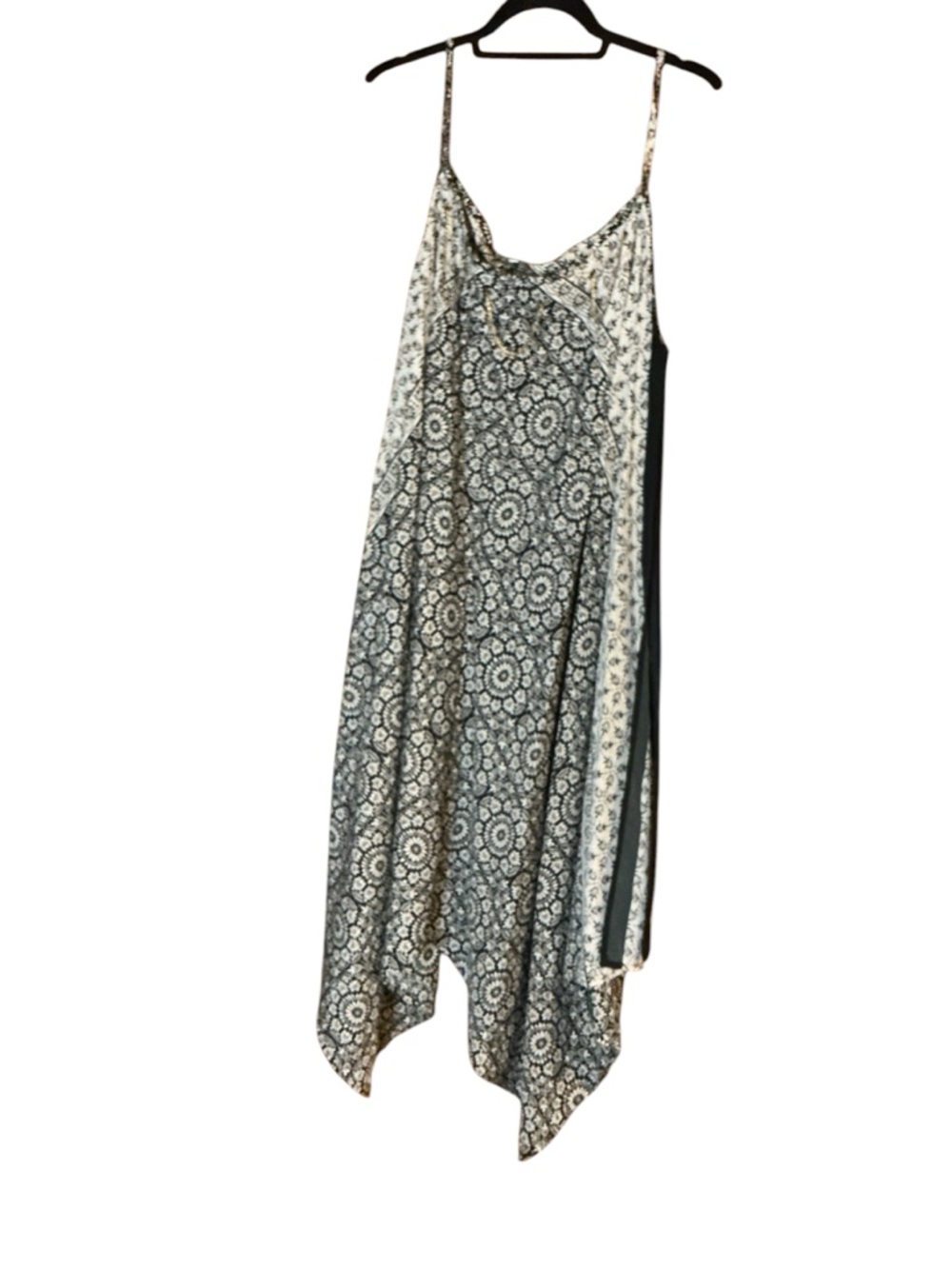 Spring wedding dress guest Speed Control NY Boho Mandala Sharkbite Hem Midi